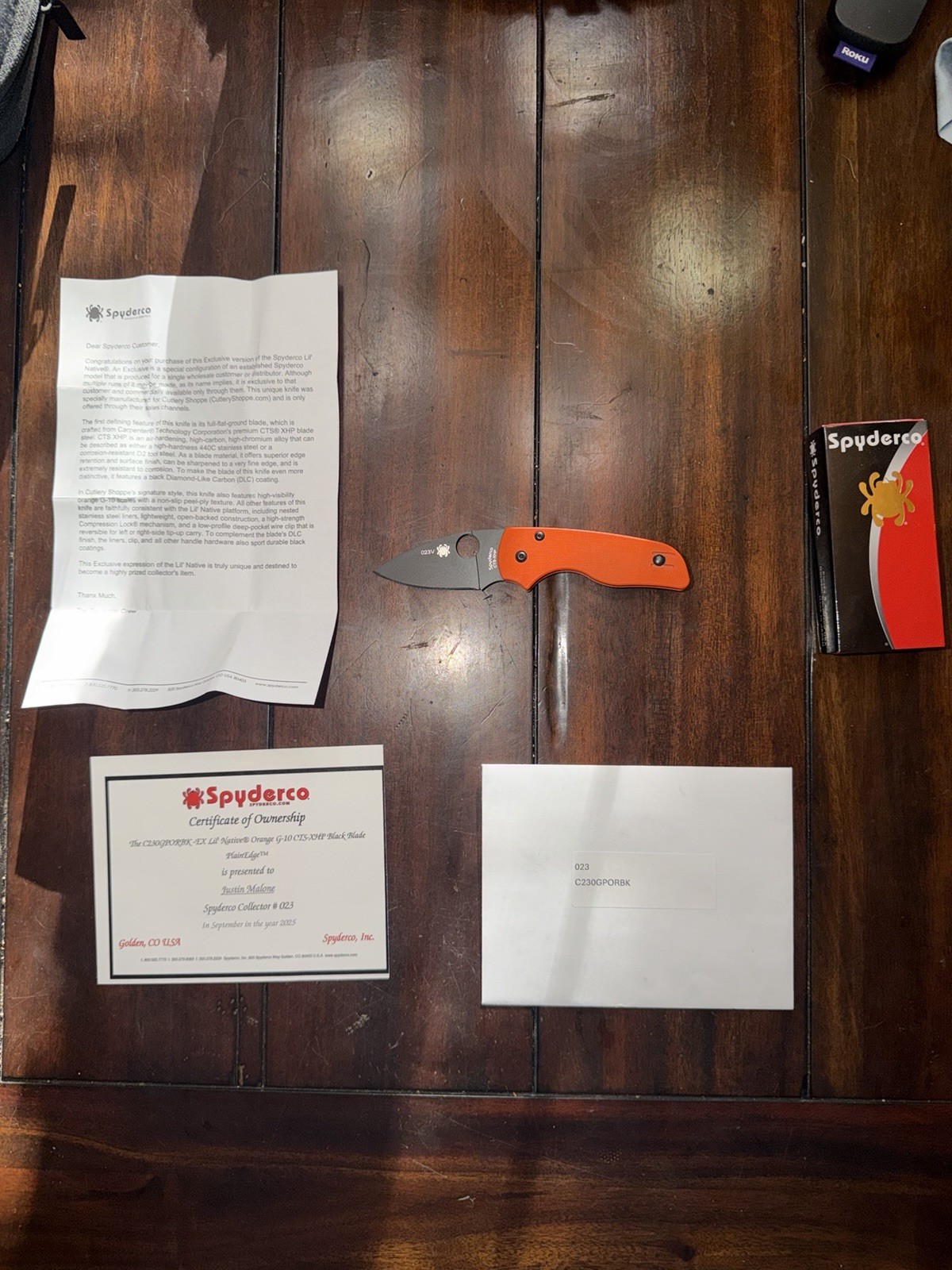 Spyderco Cutlery Shoppe Exclusive Lil Native - Orange G10 - Black DLC CTS-XHP