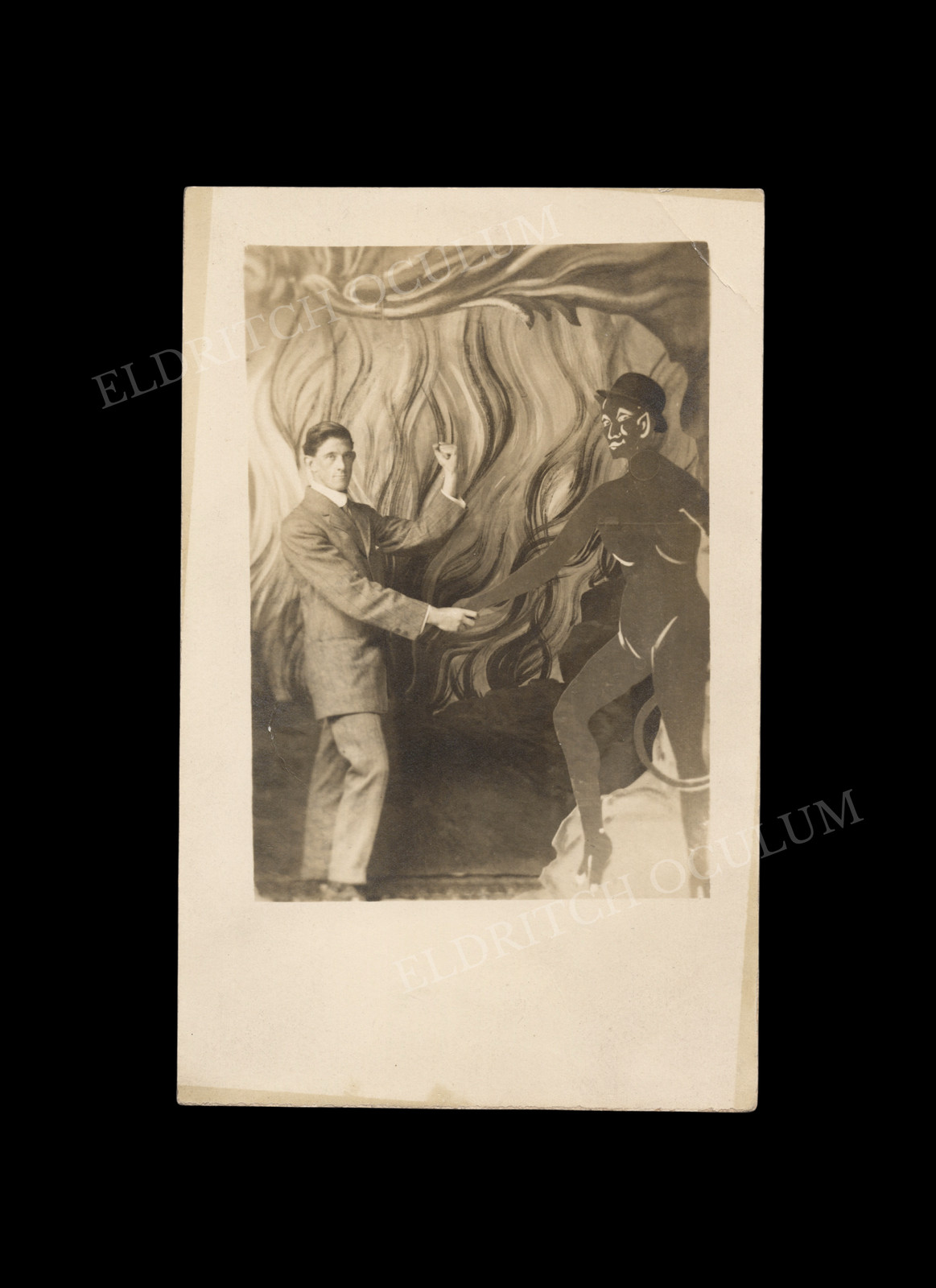 Pact with the Devil, real-photo postcard, c. 1915 Satan Deal Unusual Occult Art Pact with the Devil, real-photo postcard, c. 1915 Satan Deal Unusual Occult Art