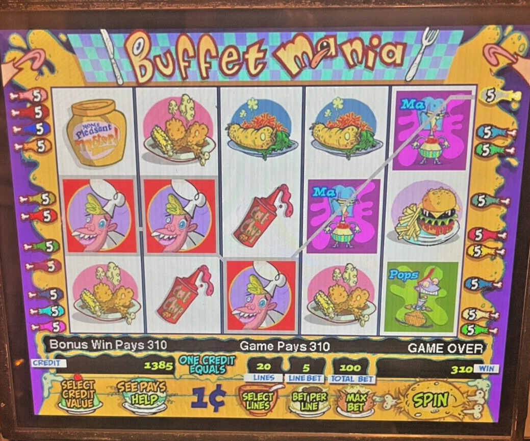 Buffet Mania 5 Reel 20 Pay Lines with 2 Bonus Games IGT software