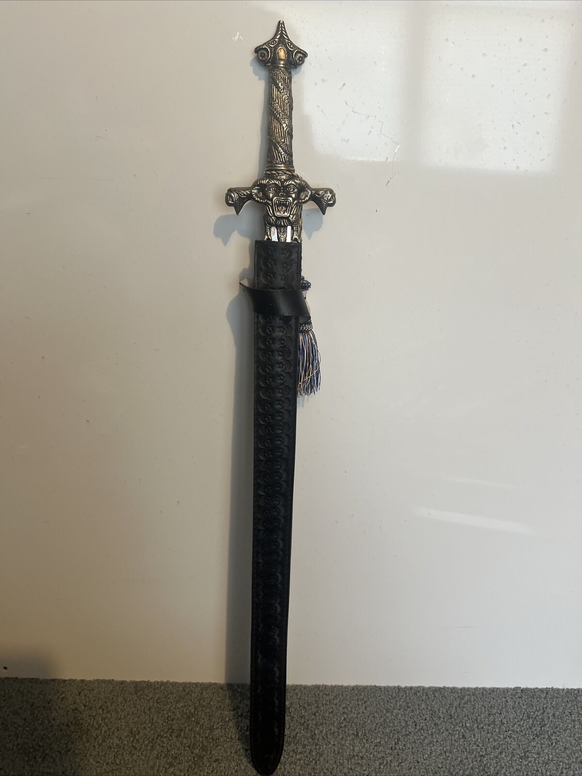 Vintage Demon/Snake Head Handle Pakistan Double edge 33”inch Sword 