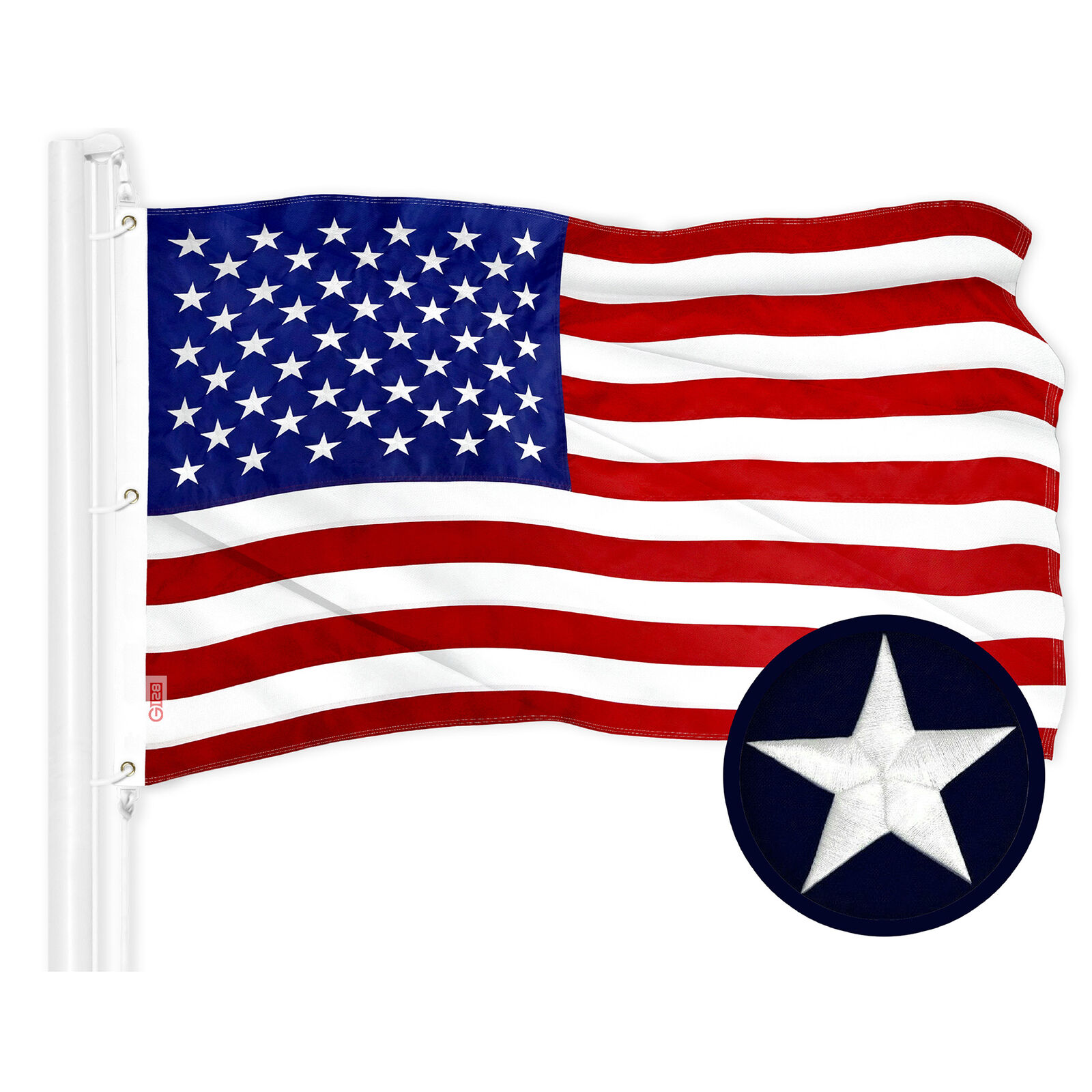 G128 – American Flag US USA | 5x8 ft | Embroidered Stars, Sewn Stripes