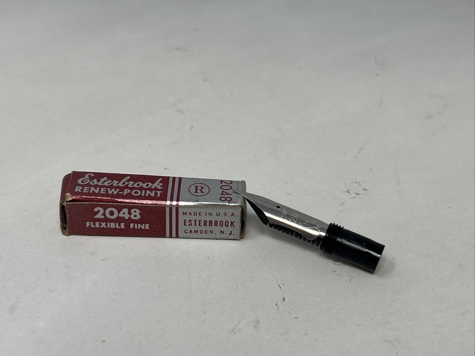  1- New Esterbrook Duracrome Fountain Pen Nib - 2048 Mint Box- Fine Renew (NOS)