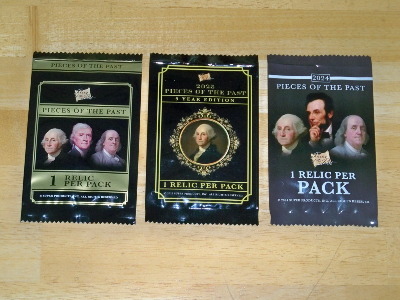 3 Sealed Packs PIECES OF THE PAST -- 9 Year Edition / One Time Hit / Historical
