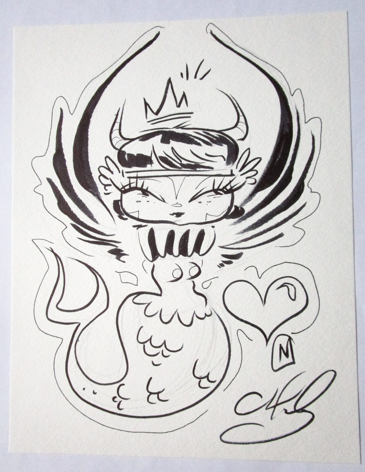MISS MINDY ORIGINAL MERMAID HEART COMIC PRINCESS WALT DISNEY URBAN ART DRAWING MISS MINDY ORIGINAL MERMAID HEART COMIC PRINCESS WALT DISNEY URBAN ART DRAWING