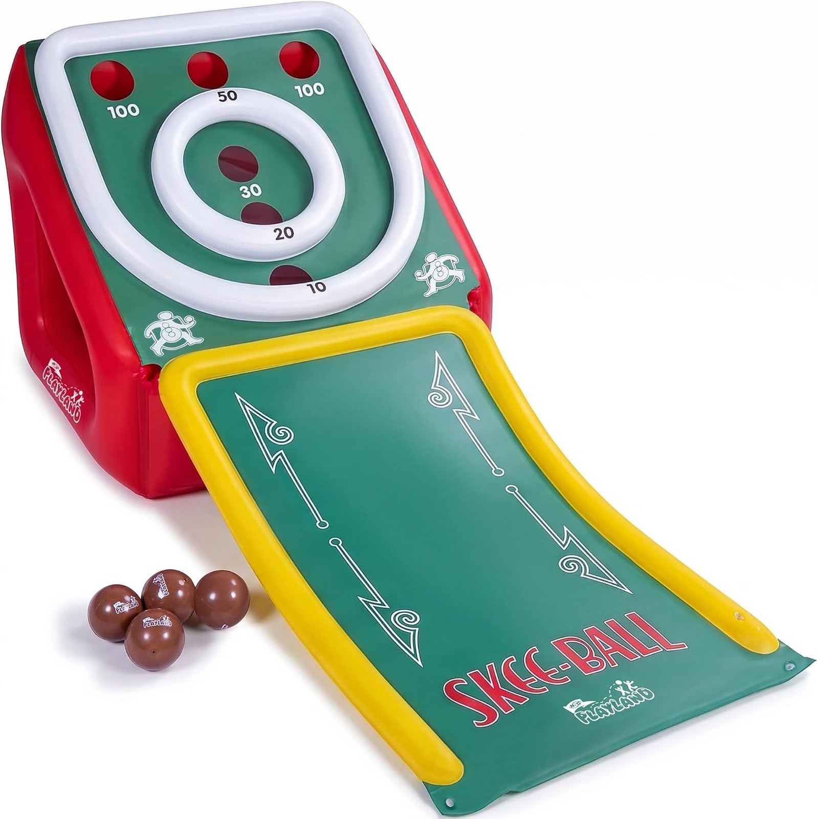 Inflatable Skee Ball Game, Backyard Carnival Toy, 5 Foot Ramp, Kids Family Inflatable Skee Ball Game, Backyard Carnival Toy, 5 Foot Ramp, Kids Family
