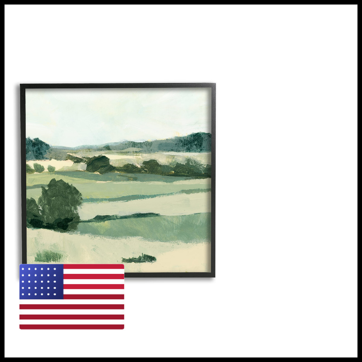 Stupell Industries Open Countryside Landscape Soft Green Rolling Hills