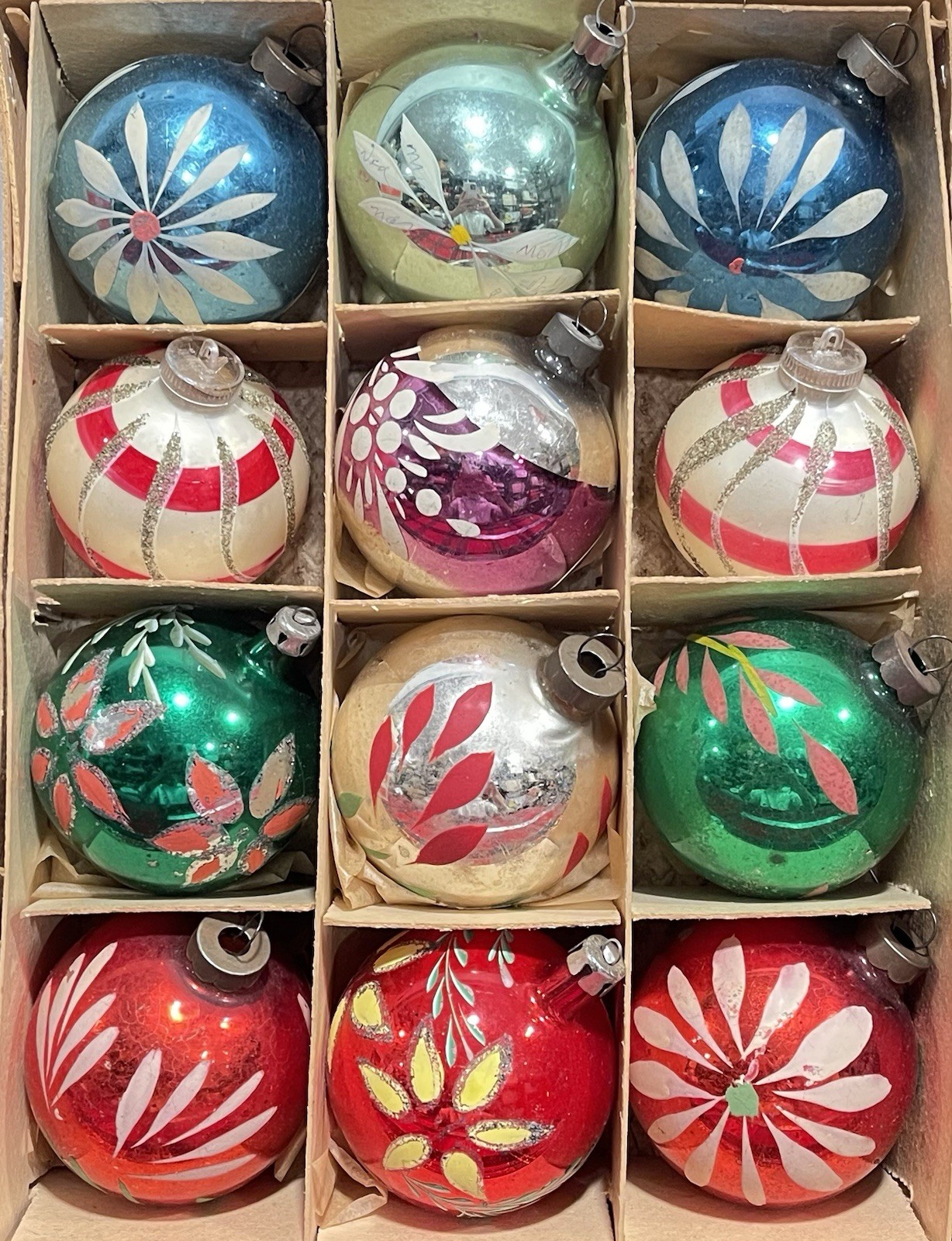 Vtg Shiny Brite Christmas Glass Ornaments Variety 3