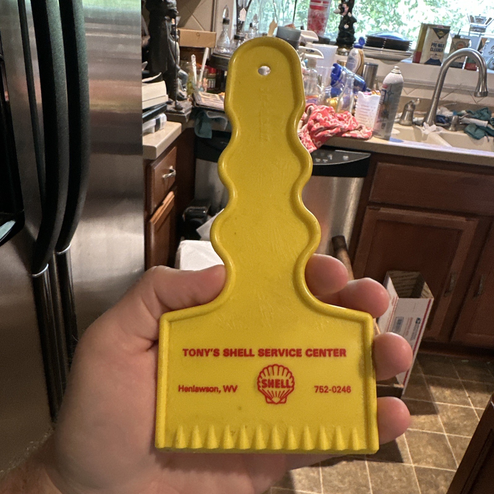 Vintage Tony’s Shell Gasoline Advertising Ice Scraper Henlawson WV Logan WV
