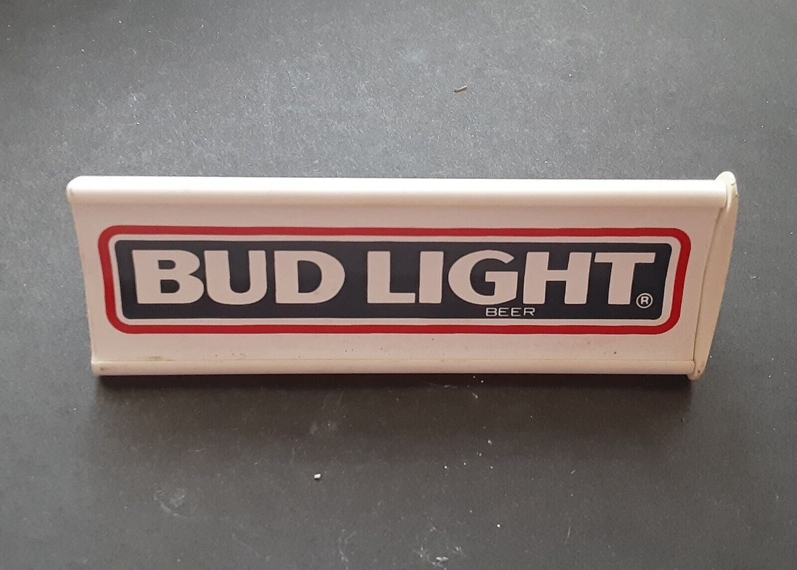 Vintage Bud Light Triangle Tap Handle White Tapper 3 1/2