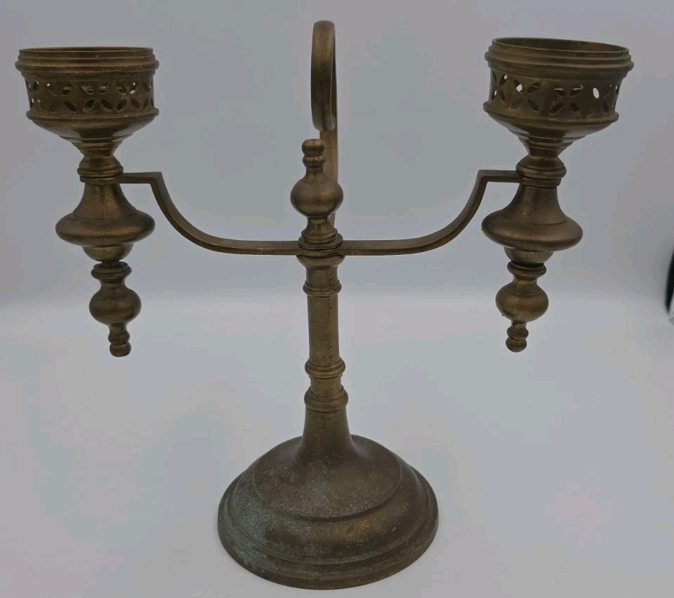 VTG Antique Chamber Candle stick Holder w/Swirl Handle Candelabra Solid GATCO