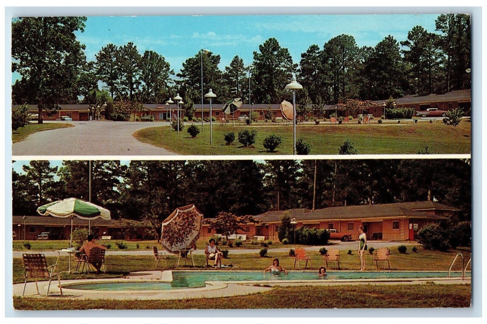 1961 The John Milledge Motel Milledgivell Georgia GA, Dual View Posted Postcard