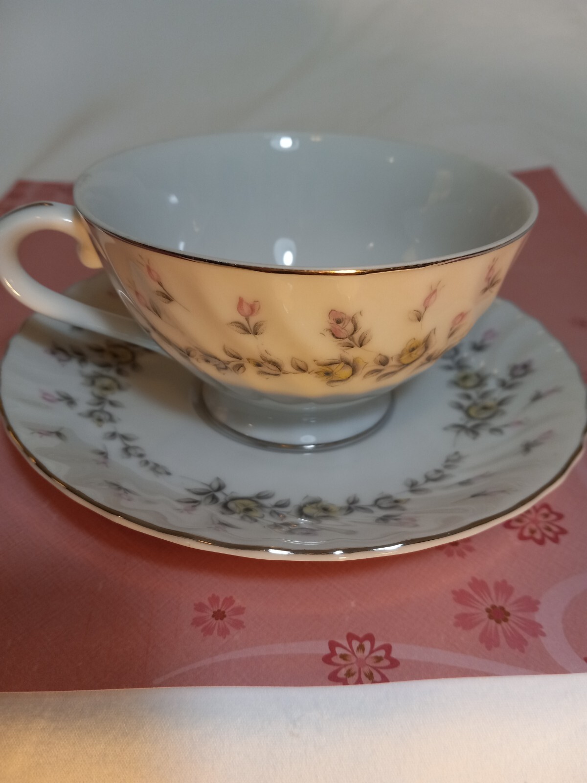 Tea Cup And Saucer Vintage Style House Japan Picardy Pattern