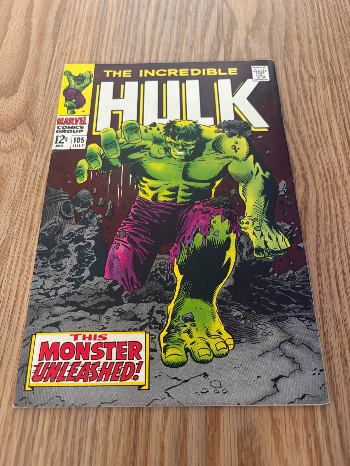 Incredible Hulk  105  VF/NM  9.0  High Grade  1st Missing Link  KEY  Marvel 1969