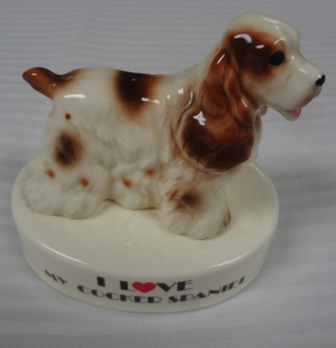 I Love My COCKER SPANIEL Dog Porcelain Figurine Vintage George Good Japan
