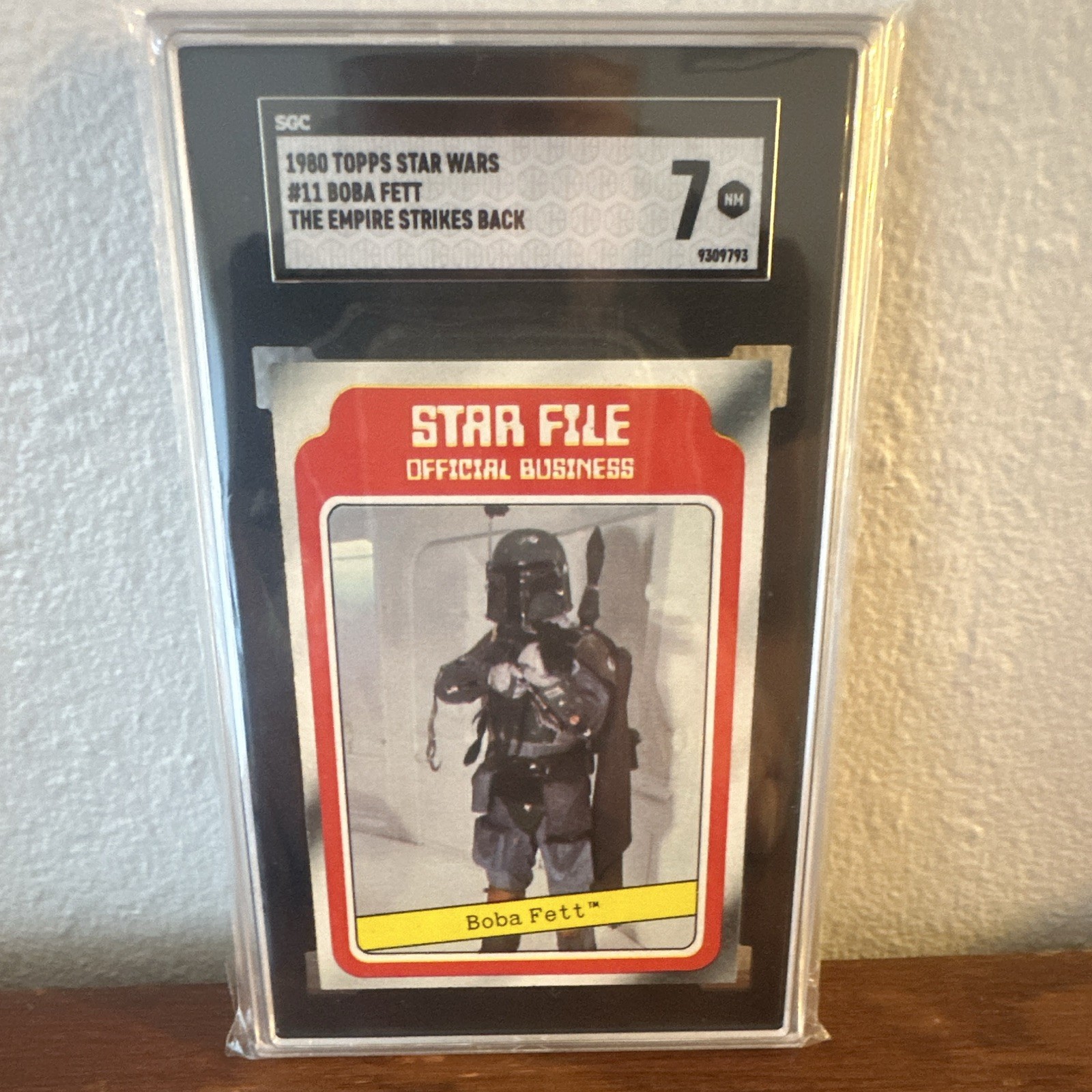 Topps 1980 Star Wars Empire Strikes Back #11 Boba Fett SGC 7 Cert 9309793 Topps 1980 Star Wars Empire Strikes Back #11 Boba Fett SGC 7 Cert 9309793