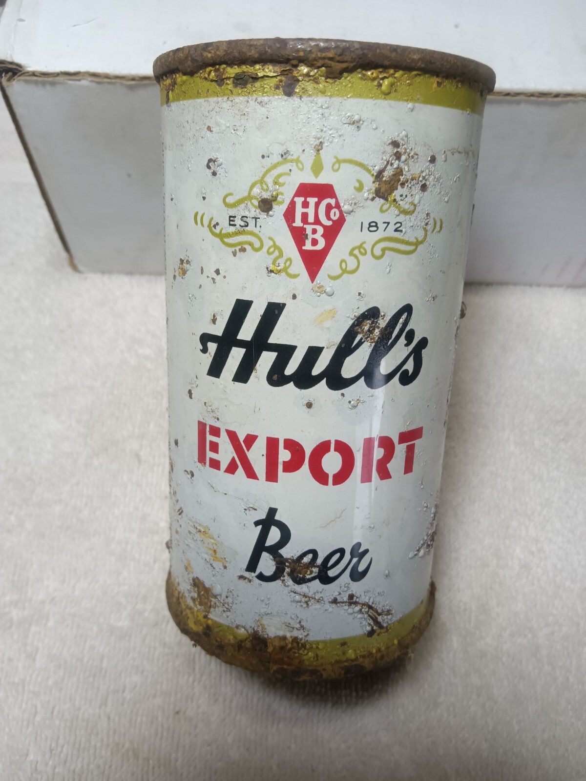 Hulls Export   Flat top beer can , New Haven CO  EMPTY