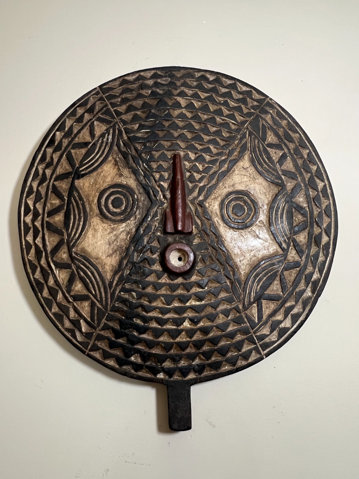 Antique rustic African sun mask Bwa mask 20\
