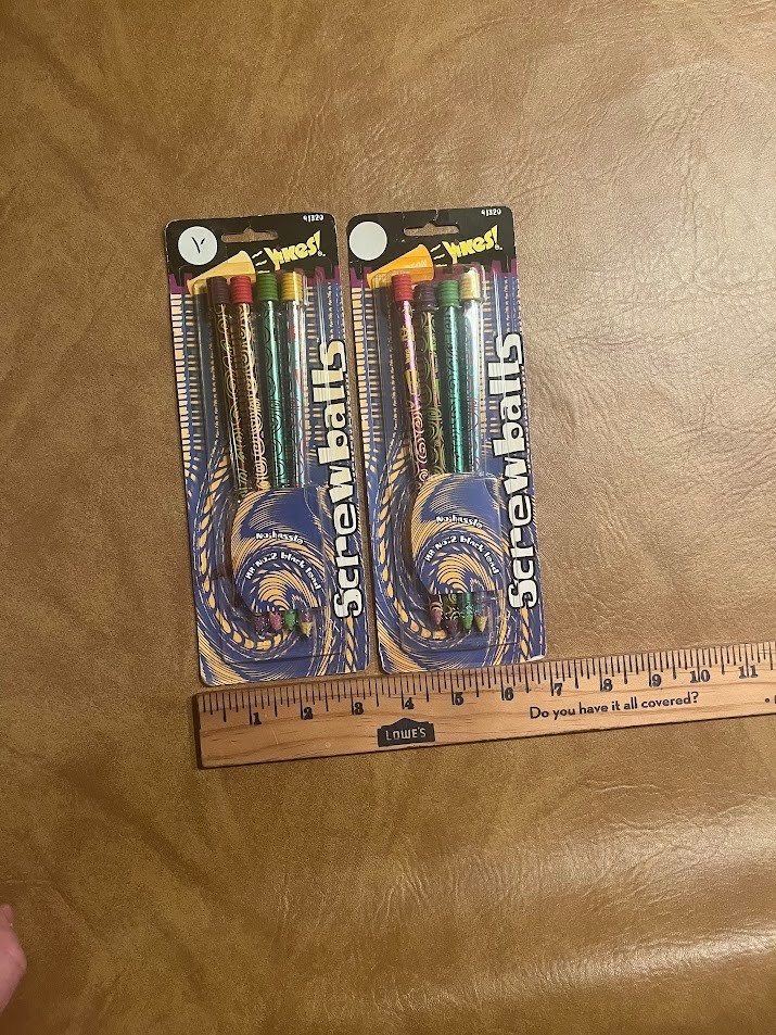 NEW Vintage Yikes Nickelodeon Screwballs #2 Pencils 1990\'s NOS #91320 Lot of 2
