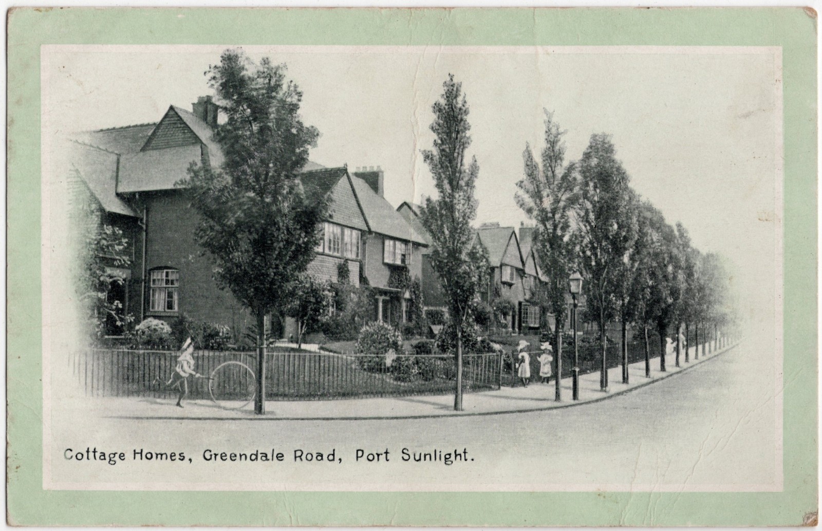 Antique Postcard c1900s Port Sunlight Greendale Road Cottage Homes Cheshire