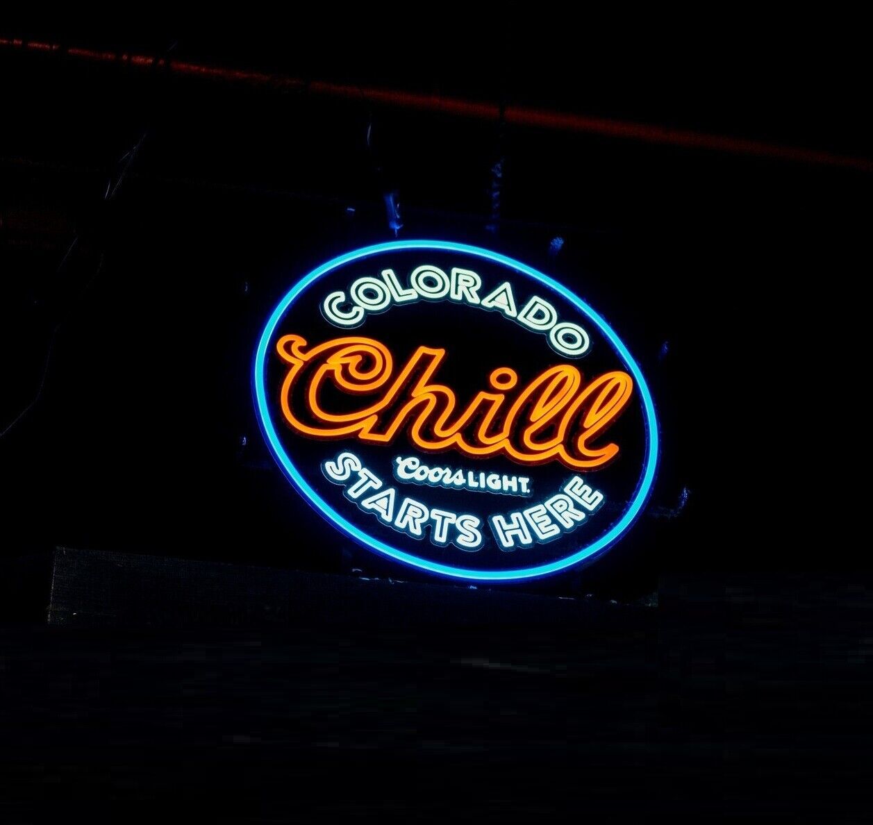 Beer Lager Chill Starts Here Colorado Vivid LED Neon Sign Light Lamp With Dimmer