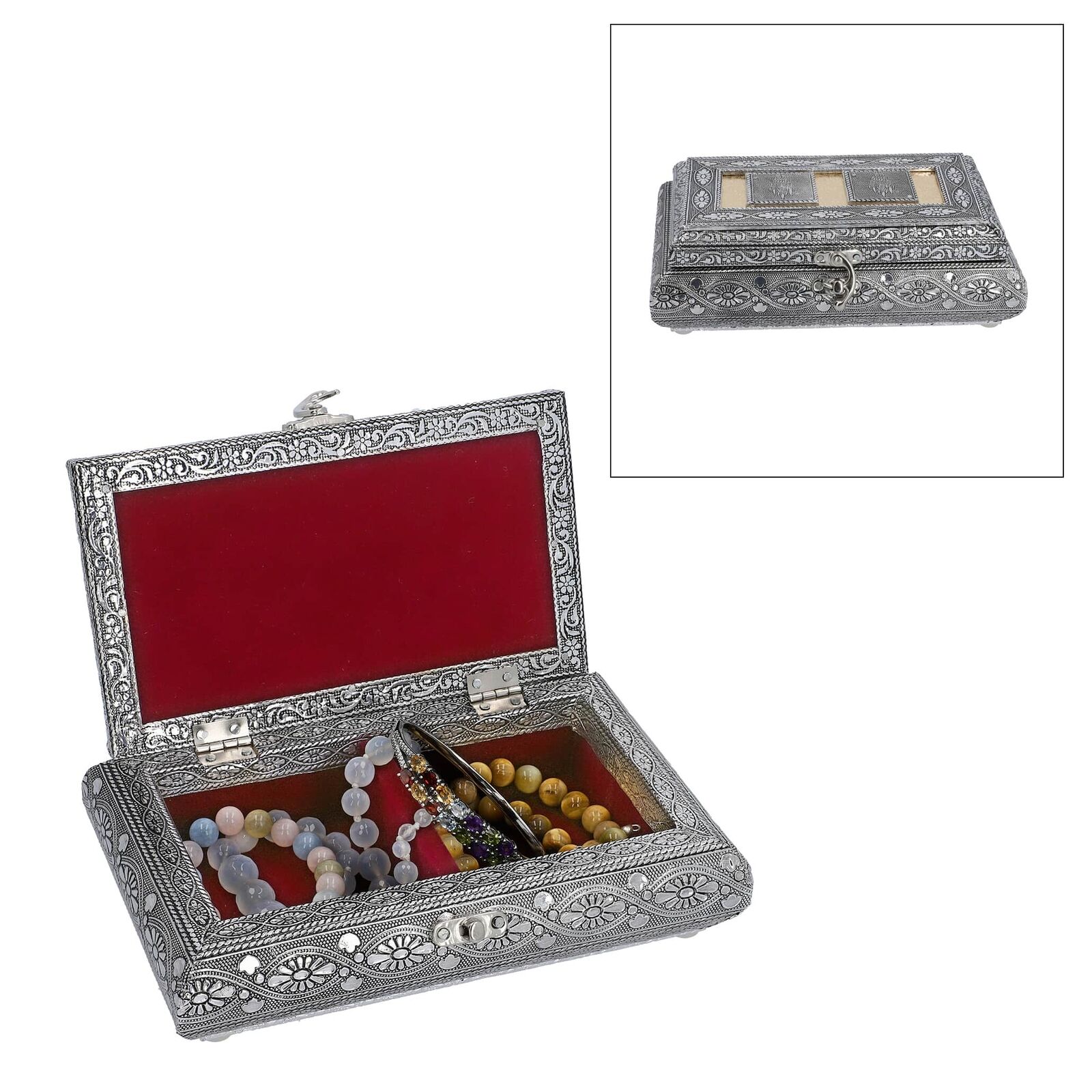 Handcrafted Oxidized Dream Catcher Pattern Small Storage Box Organizer Trinkets