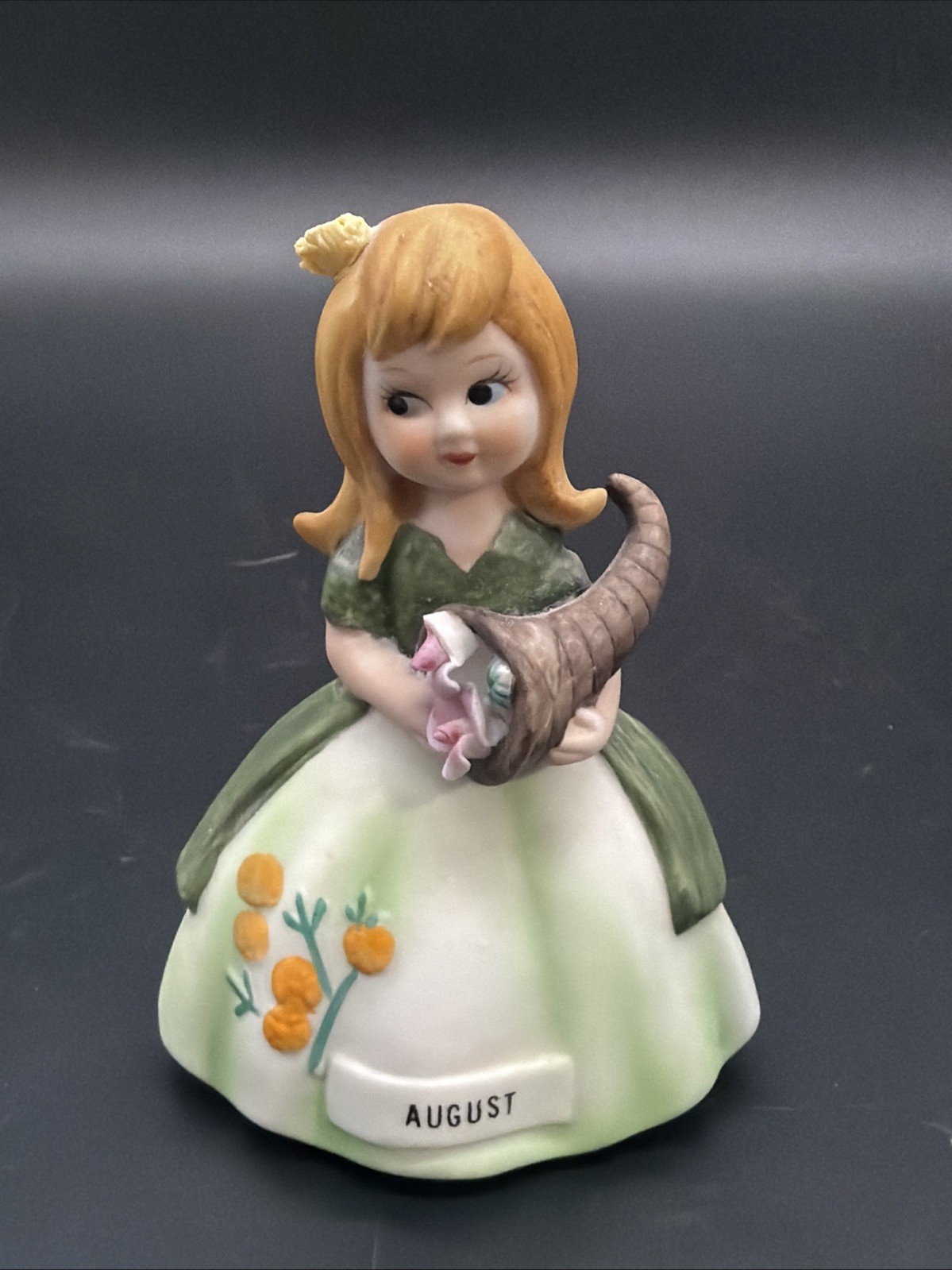 Vintage Lefton August Birthday Girl Hand-painted Porcelain Figurine Vintage Lefton August Birthday Girl Hand-painted Porcelain Figurine