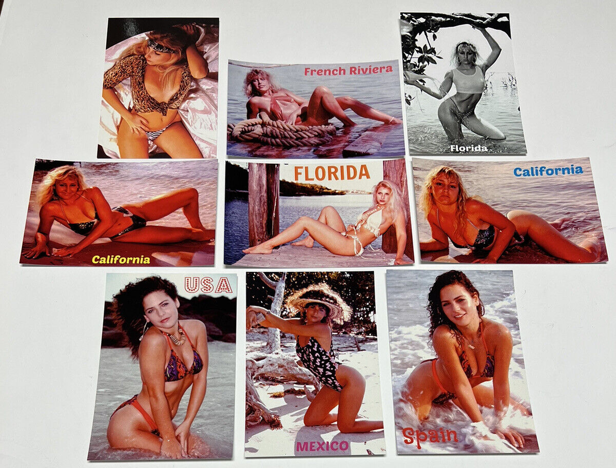 Postcard Lot of 9 Pinup Risque Bikini Girl Bathing Beauty Gorgeous Postcard #430
