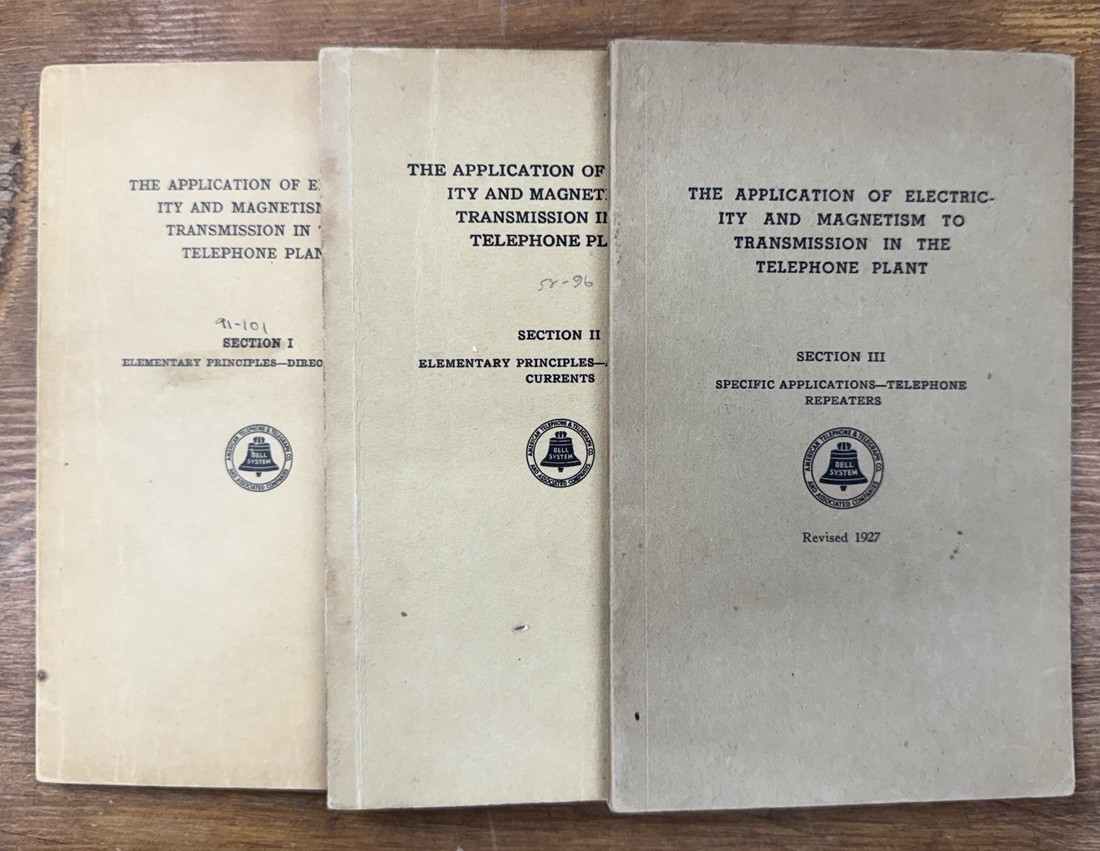 1923 AT&T Bell System Telephone Engineering Manuals Electricity 3 Volumes Set