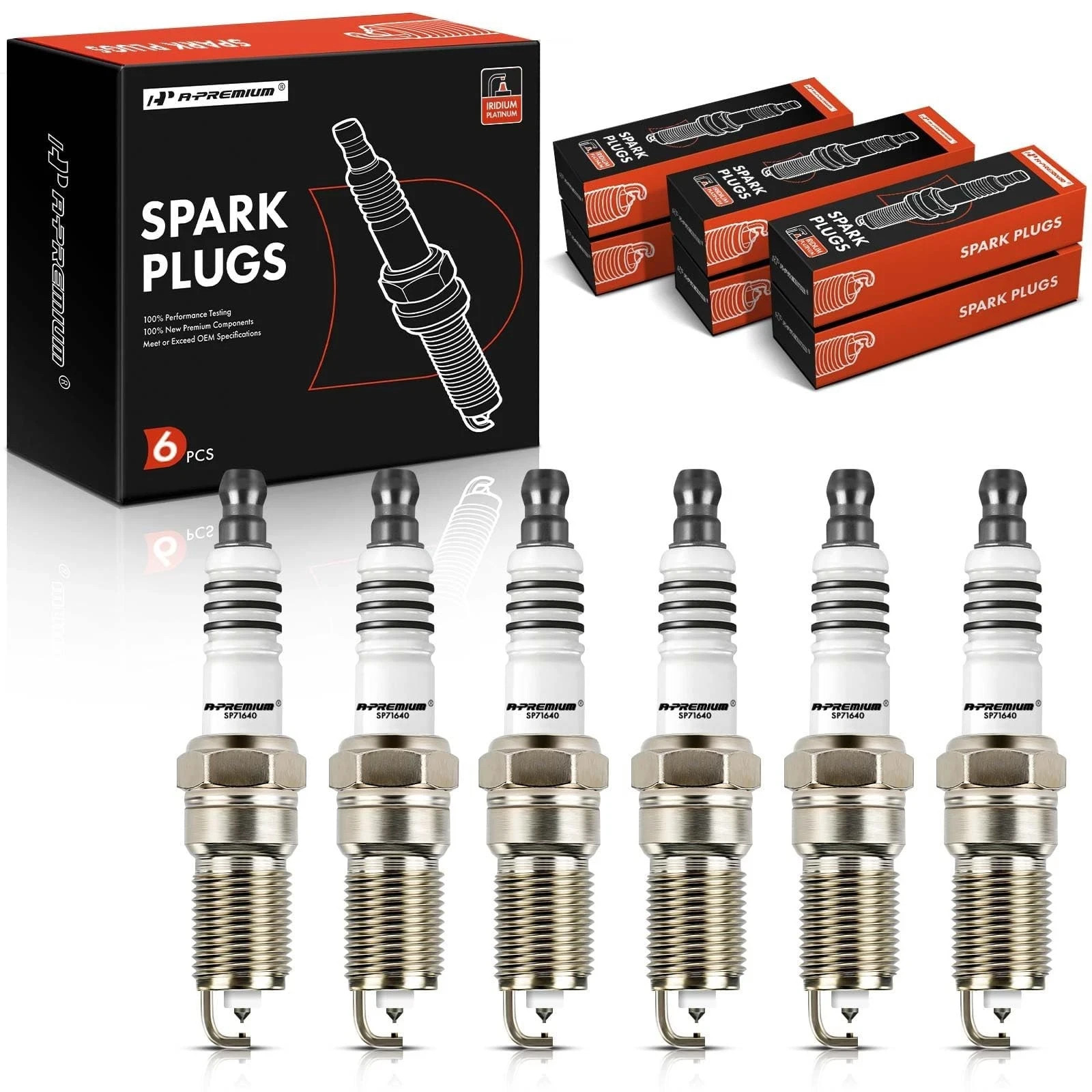 A-Premium 6PCS Iridium Platinum Spark Plugs Compatible with Buick,... 
