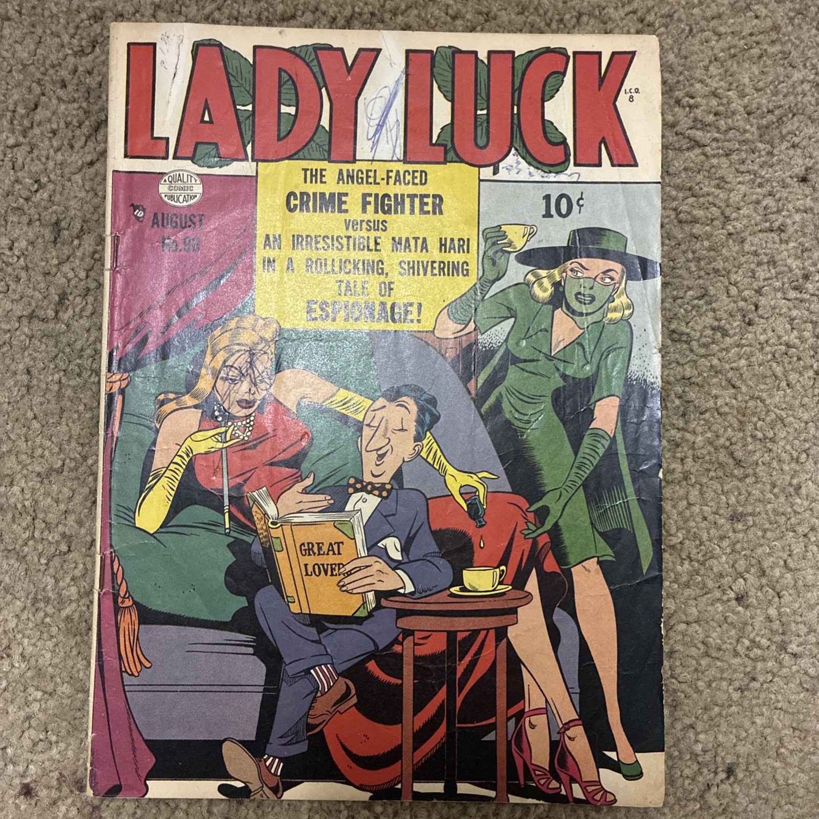 Lady Luck #90 - 1950 Quality Comics -Poison Cover  Very Scarce