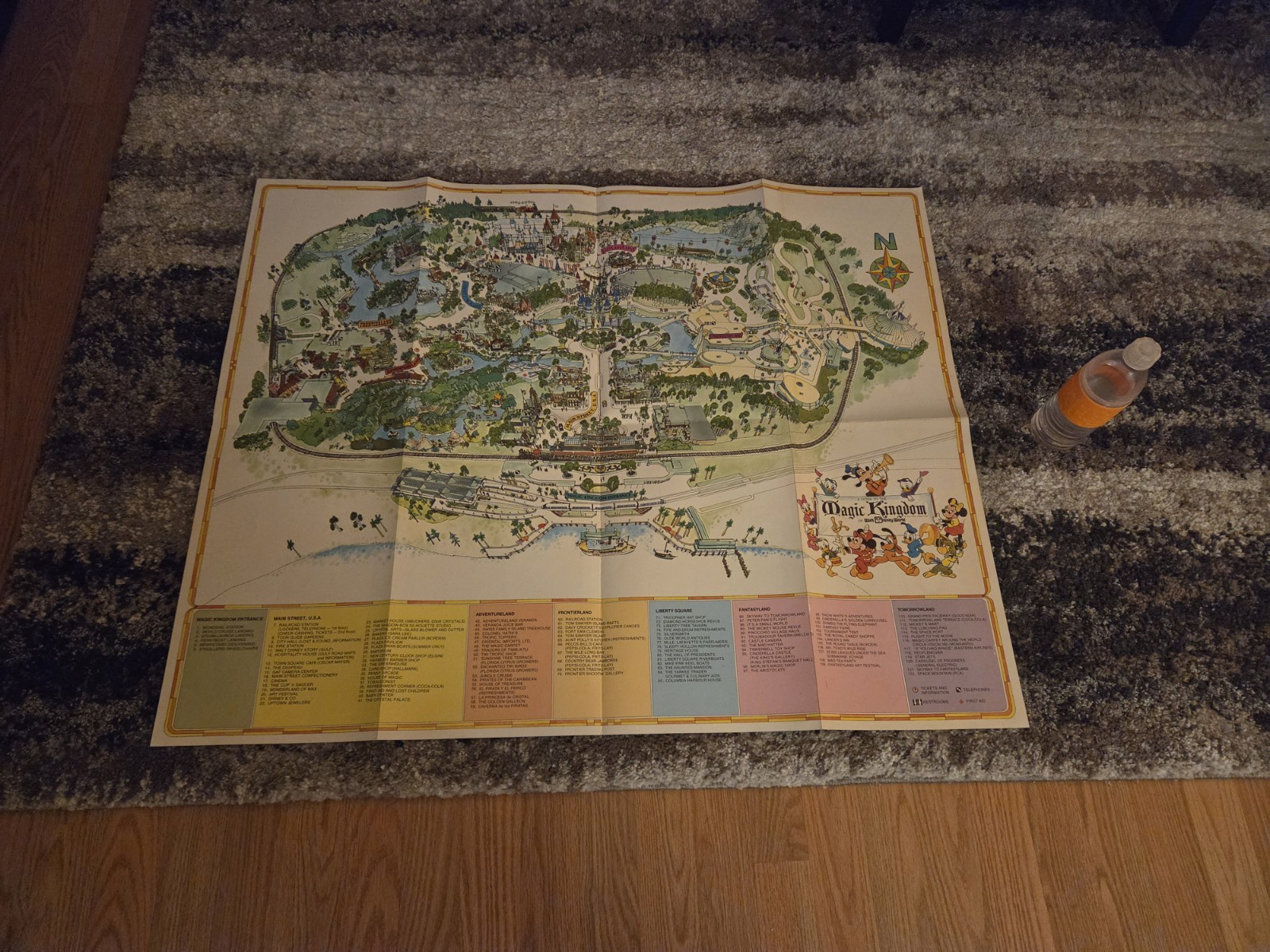 Circa 1975 Vintage Walt Disney World Magic Kingdom Large Map 40x32 Original Circa 1975 Vintage Walt Disney World Magic Kingdom Large Map 40x32 Original
