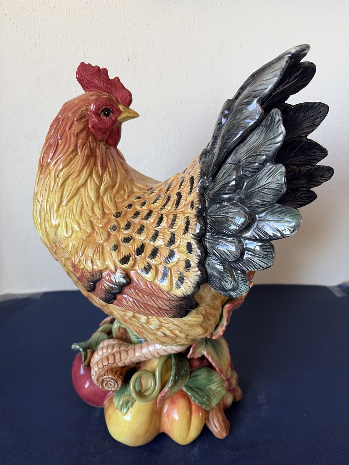Fitz and Floyd Rooster Figurine Centerpiece 14 1/4” Large Ceramic (388ME)