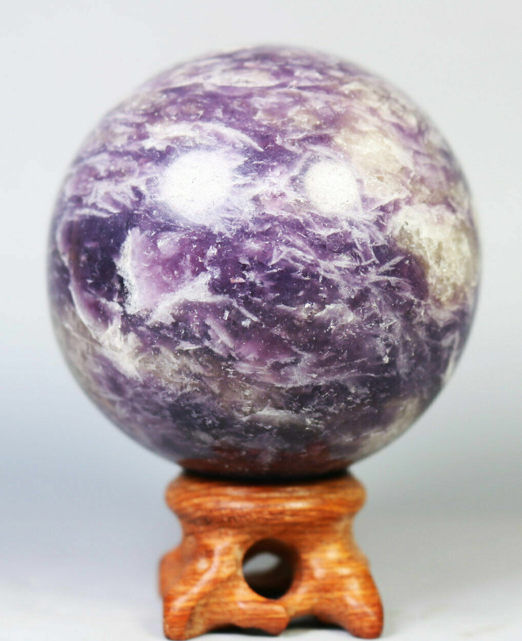 378g Natural Marvelous Lepidolite Purple Mica Polished Sphere Ball Madagascar
