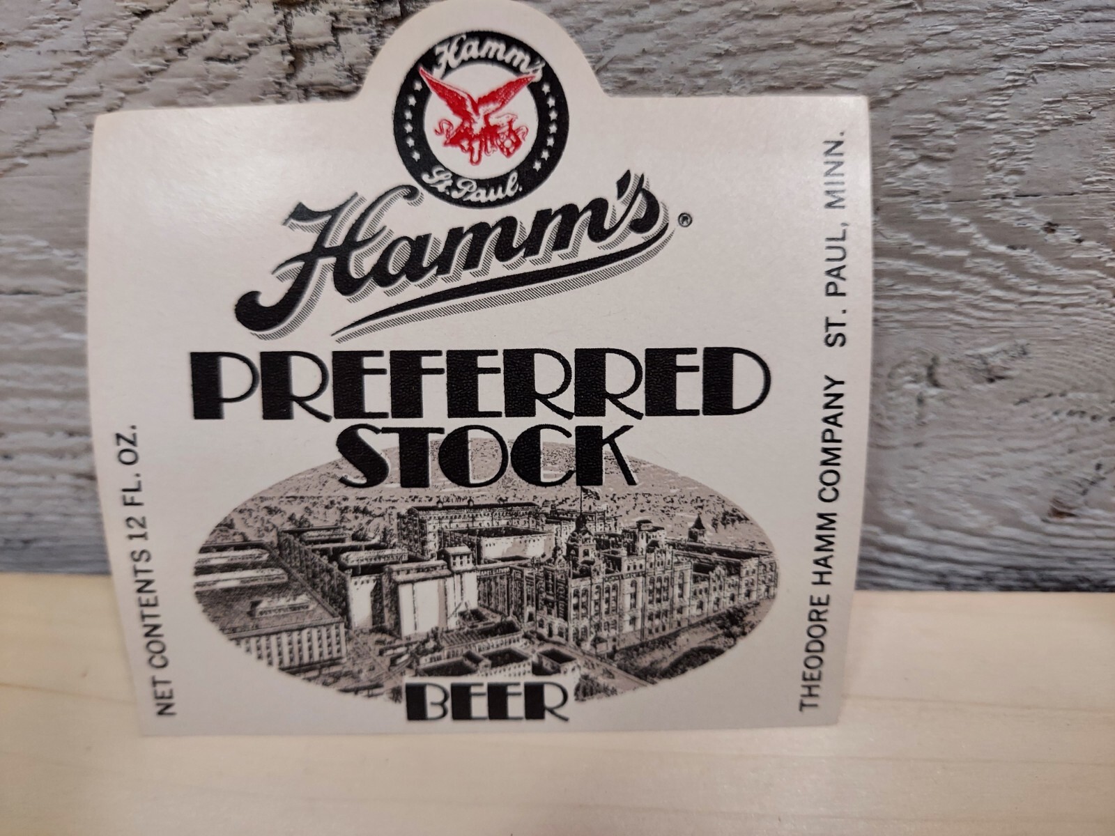 Hamm\'s Preferred Stock Beer Label