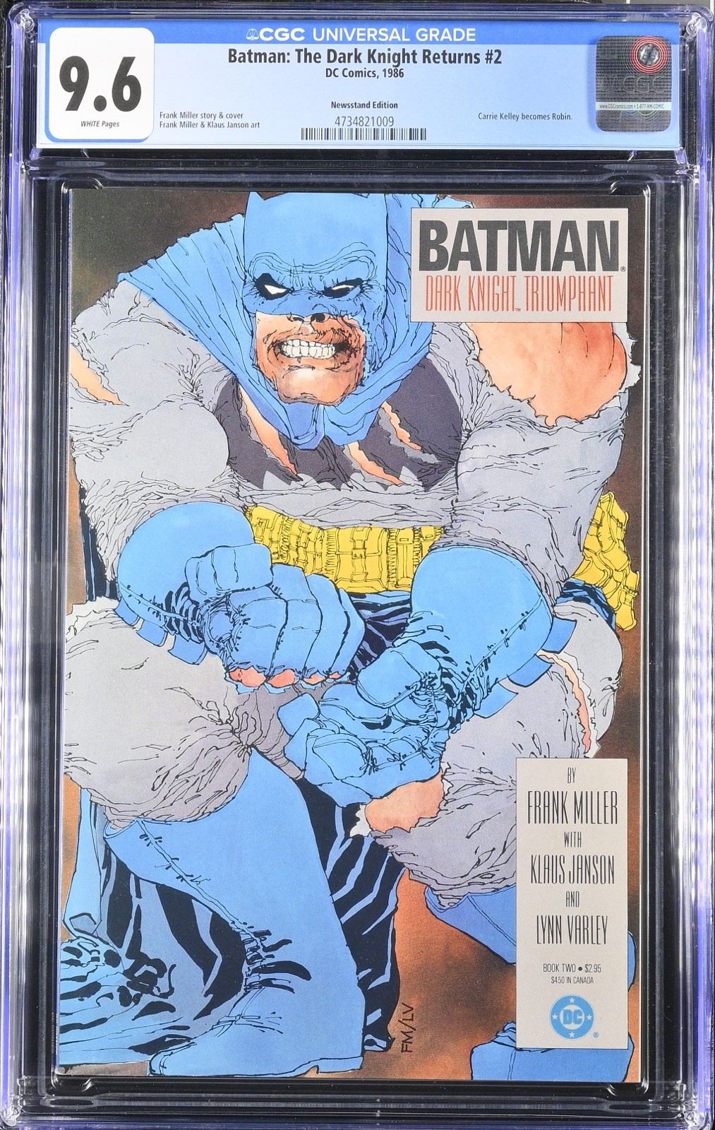 Batman: The Dark Knight Returns 2 DC Comics 1986 NEWSSTAND CGC 9.6 Frank Miller Batman: The Dark Knight Returns 2 DC Comics 1986 NEWSSTAND CGC 9.6 Frank Miller