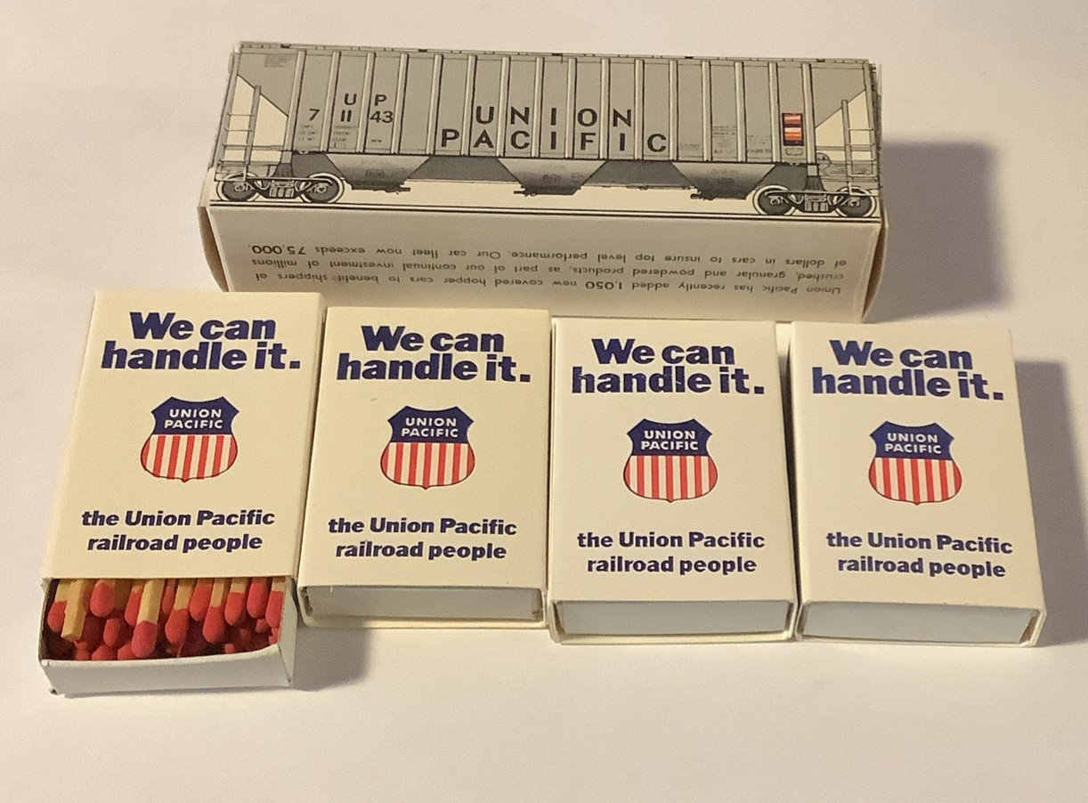 Vintage RAILROAD Memorabilia Union Pacific RR Match Sticks Boxes in Box