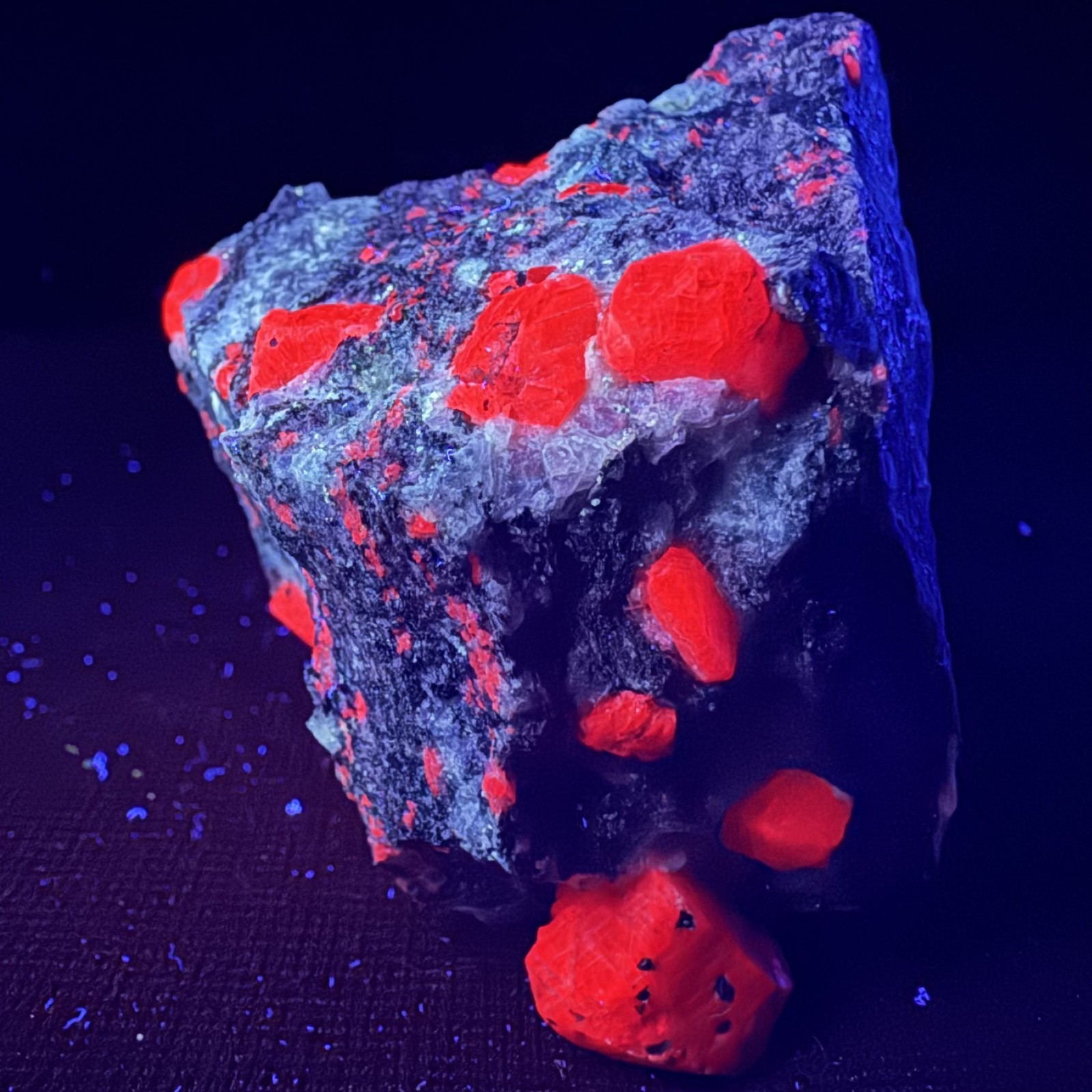 Nice Red Ruby Crystals in Matrix: Kleggåsen Ruby Quarry, Froland, Agder, Norway