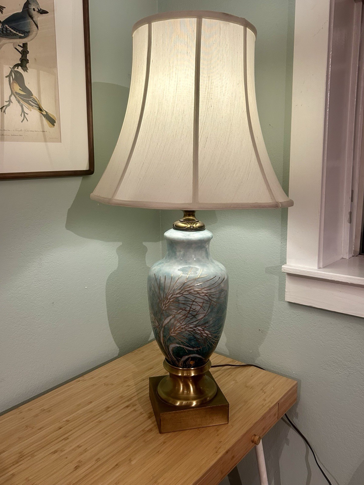 Signed Camille Tharaud MCM Porcelain Lamp Marbro France by Limoges No. 360.2