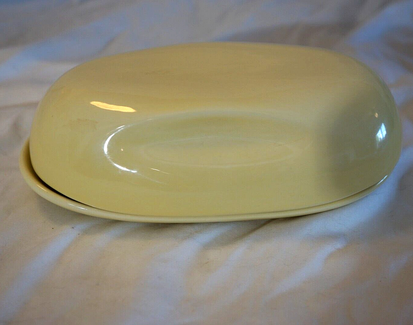 MID CENTURY MODERN RUSSEL WRIGHT CASUAL IROQUOIS LEMON YELLOW BUTTER DISH