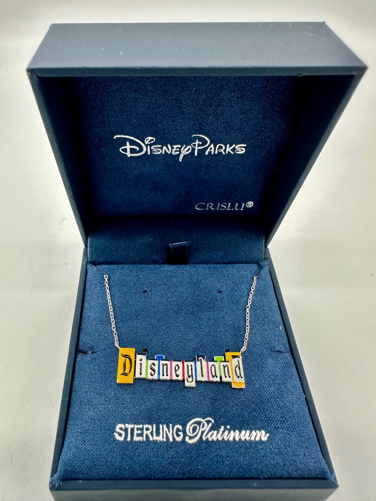 Crislu Disneyland Marquee NECKLACE 2025 Sterling Platinum Exclusive NIB