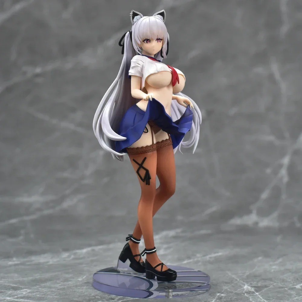 Aixlan Alvina 26CM Sexy Girl PVC Anime Figure Double Ponytail Collectible Toy