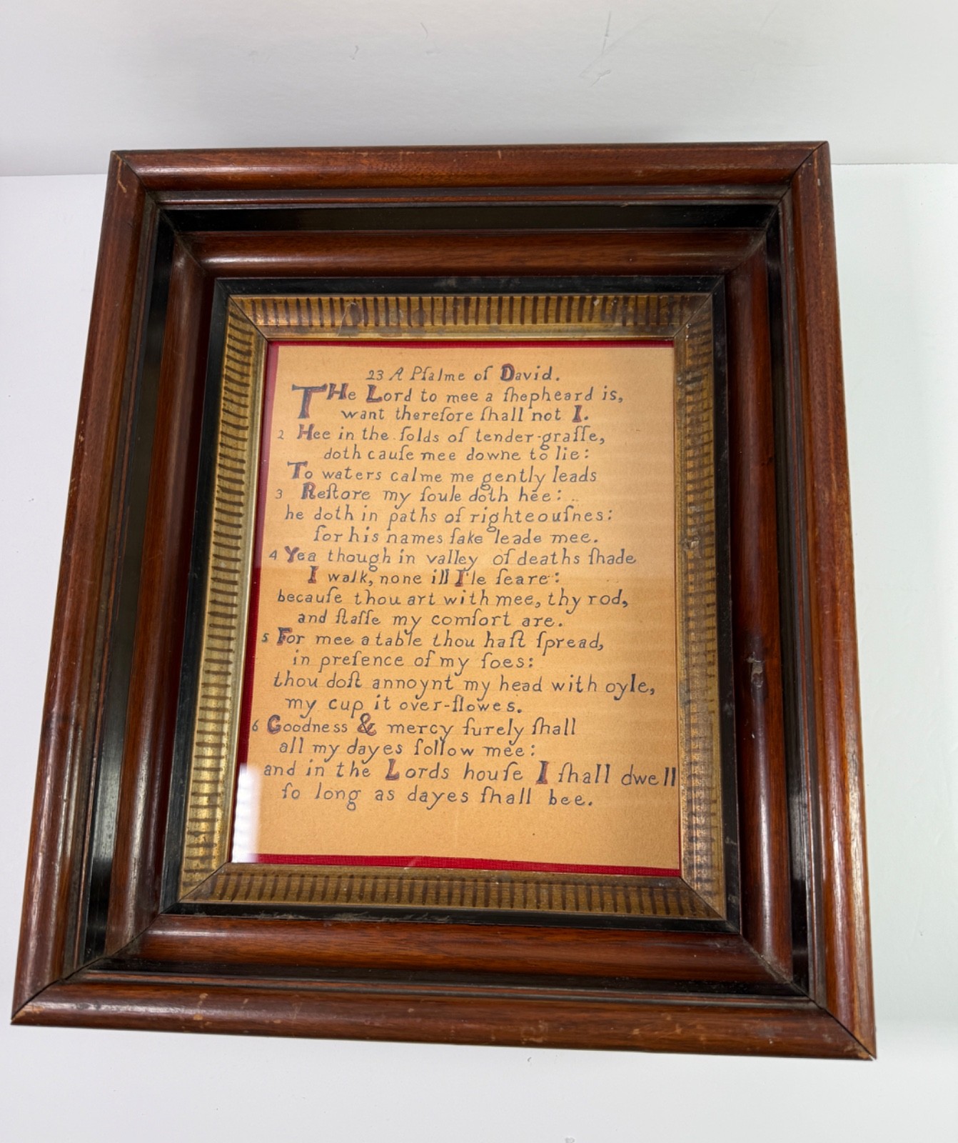Antique Hand-Lettered Psalm 23 (\