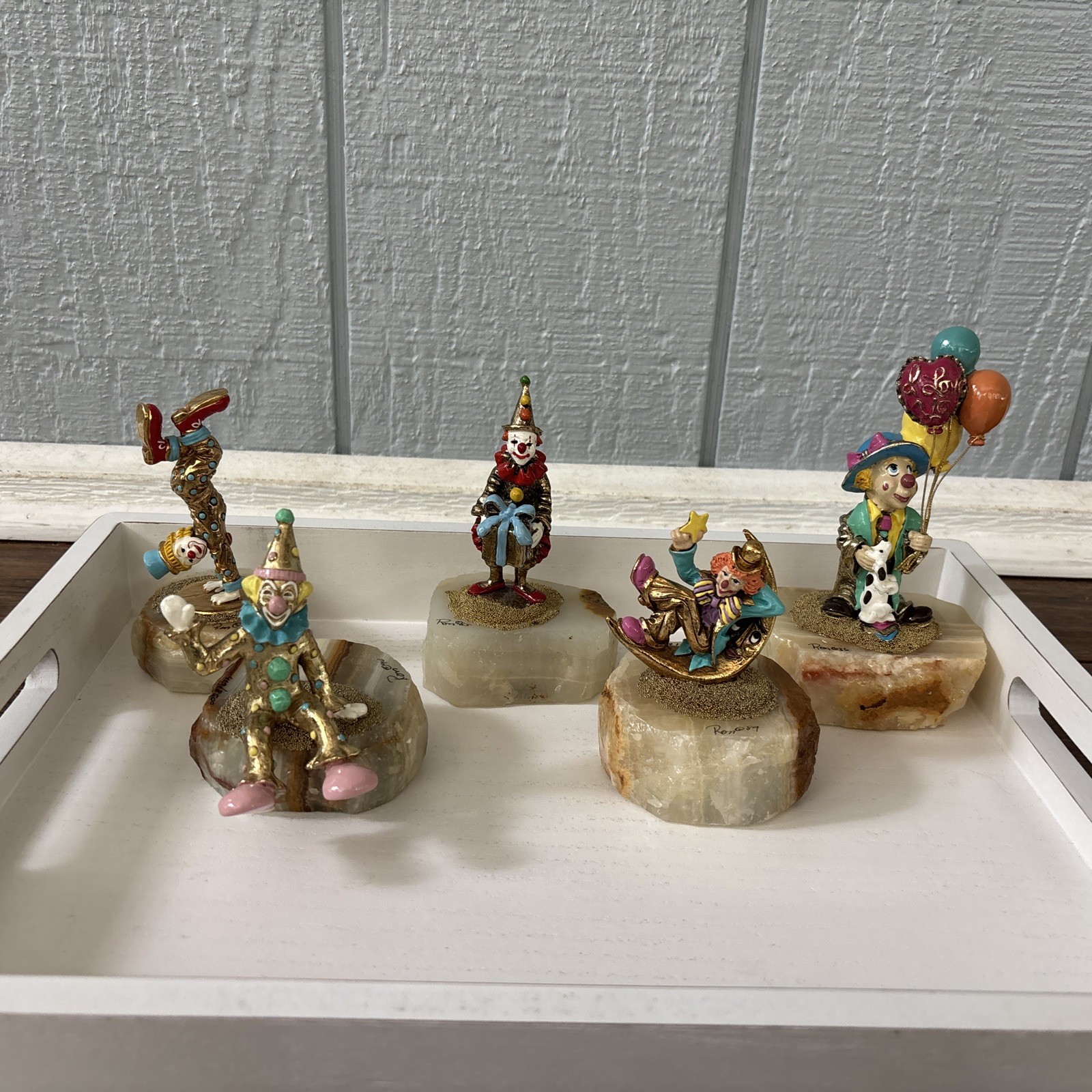 Ron Lee Clown Figurines 24K Signed And 2 Numbered Limited Edition Lot Of 5