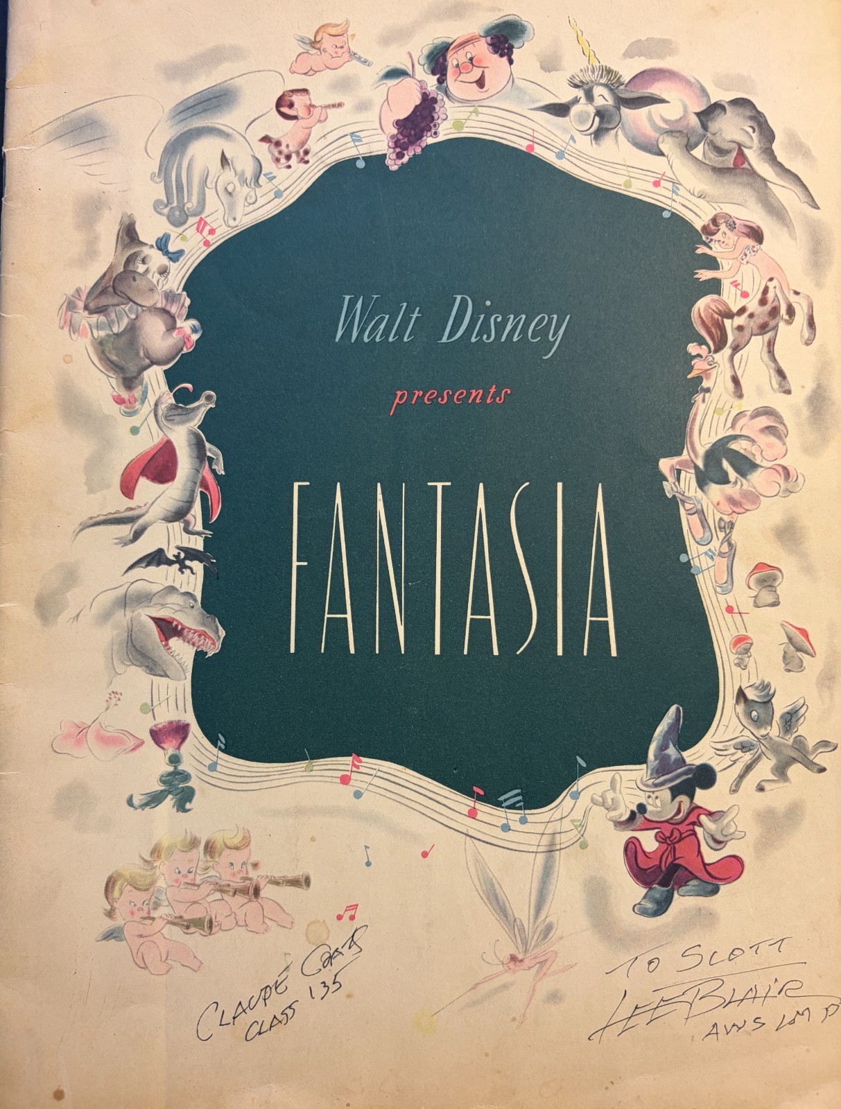 1940 Walt Disney FANTASIA Original Souvenir Program – Signed Claude Coats & Lee 