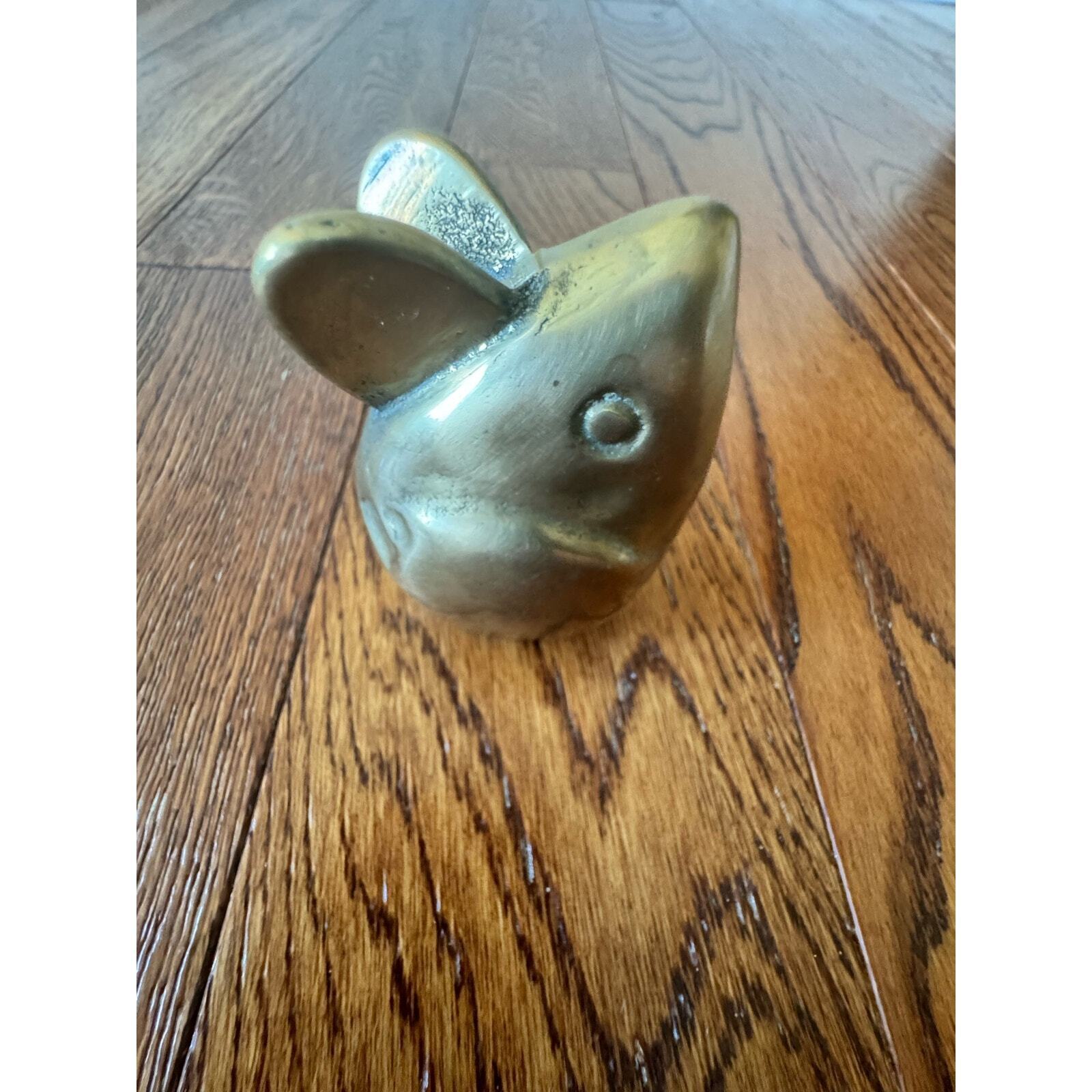Vintage Mid Century Modern MCM Brass Paperweight Mouse Mice Figurine Collectible