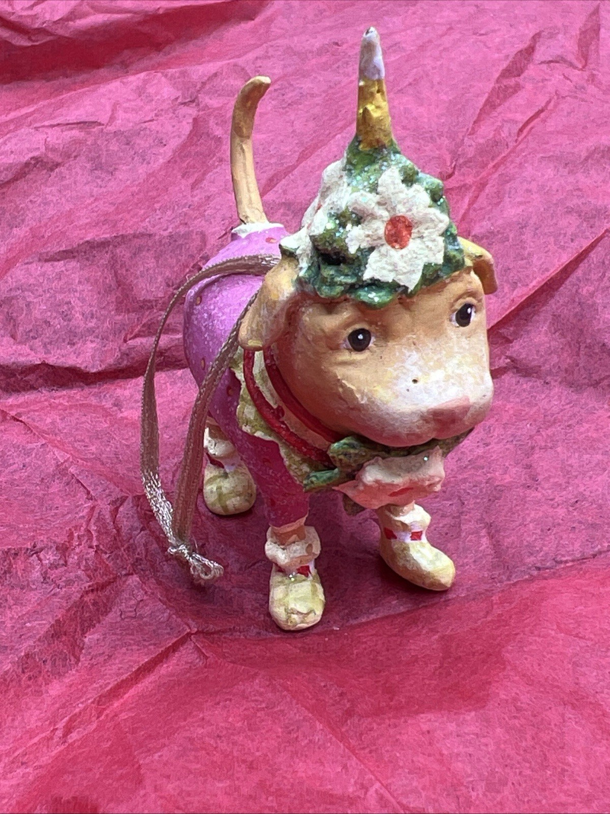 Patience Brewster Krinkles Mini Yellow Labrador Lending Light Ornament Christmas