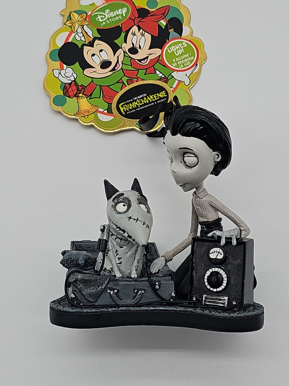 Disney Frankenweenie Sparky and Victor Sketchbook Ornament Light-Up Eyes NWT