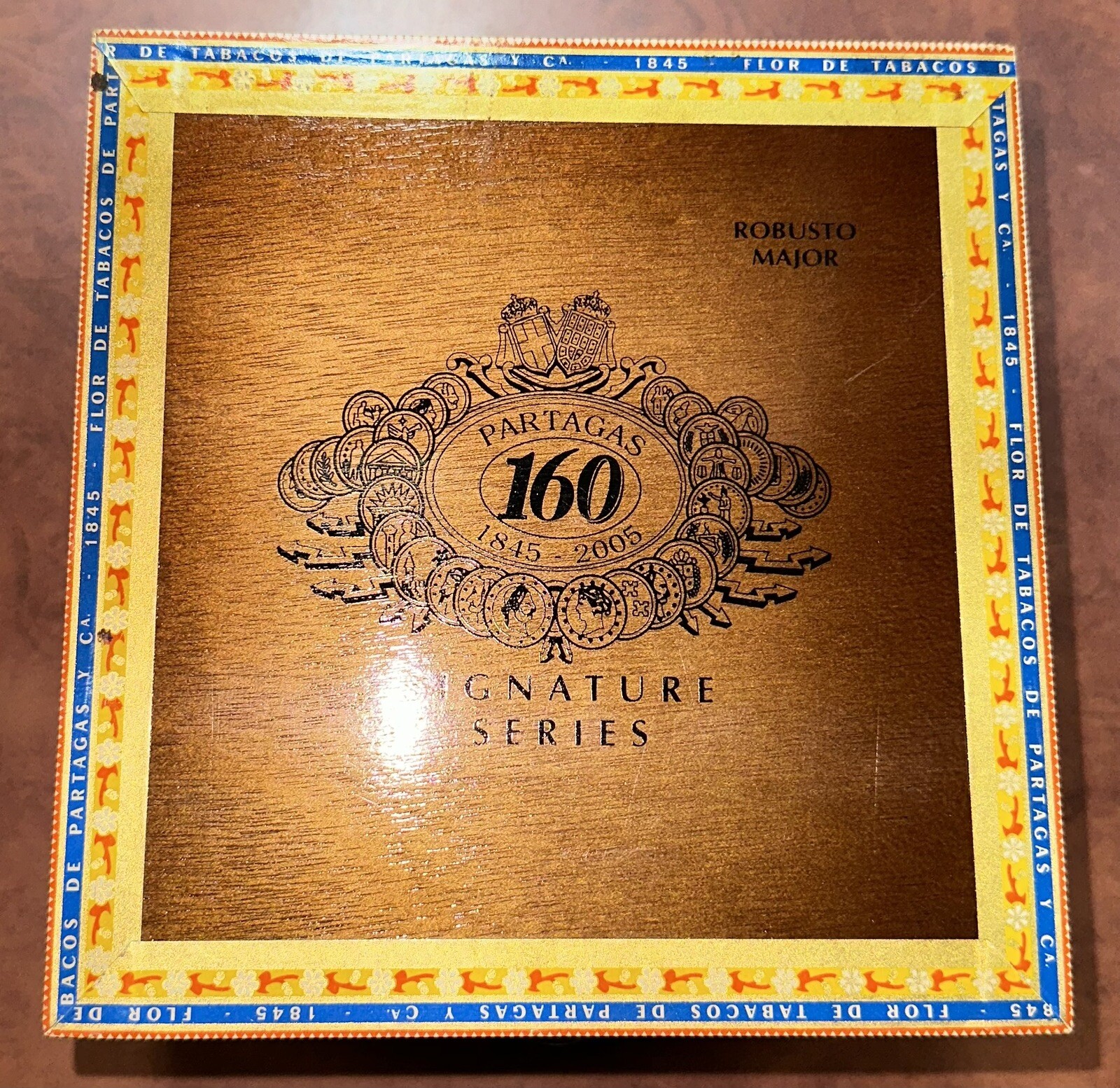 Super Rare Partagas 160 Empty Cigar Box Signature Series Robusto Major