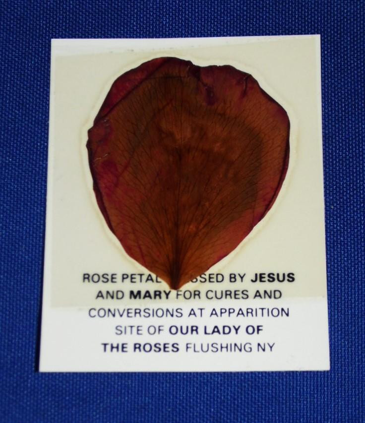 6 Holy Rose Petal Cards Blessed by Jesus & Mary Cures & Conversions - Bayside NY