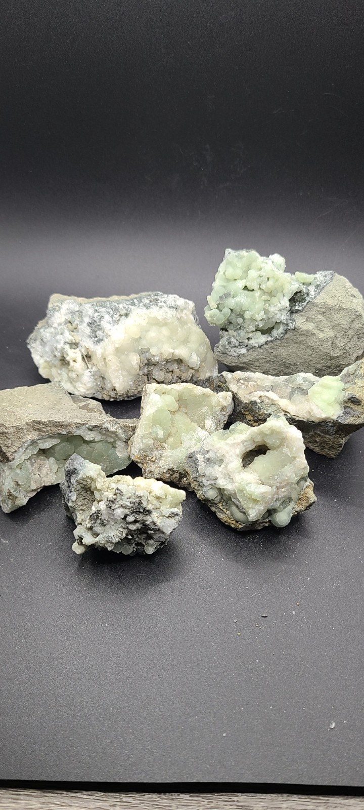 Prehnite Specimen Lot (7 pieces) Self Collected from Woodbury CT USA